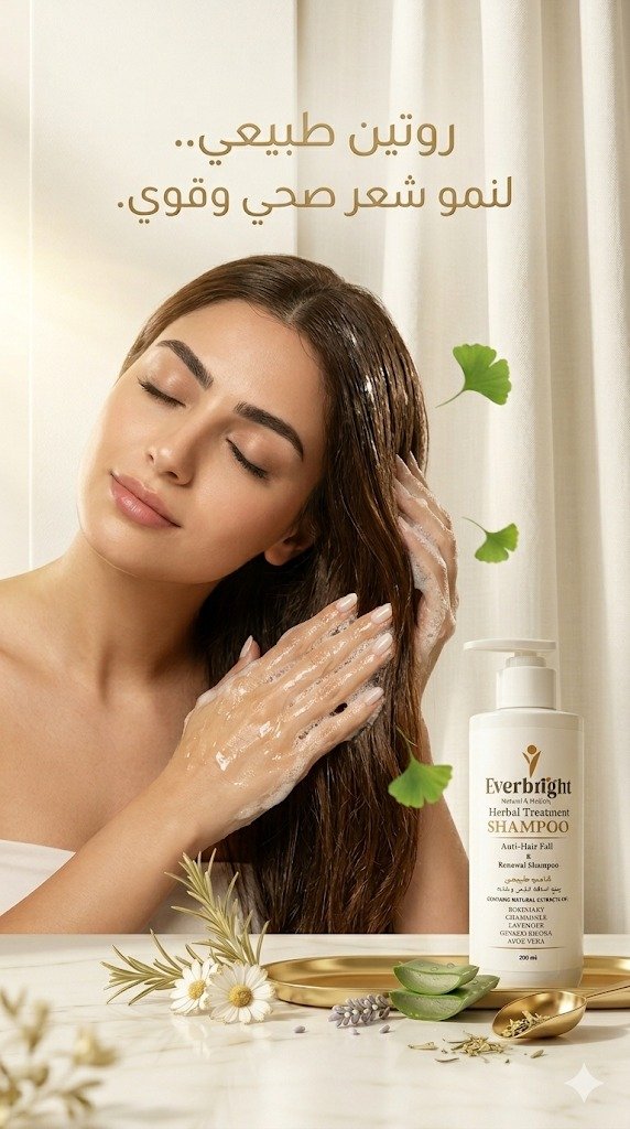 شامبو Everbright الأعشاب الطبيعي لمنع تساقط الشعر وتحفيز النمو (300 مل)