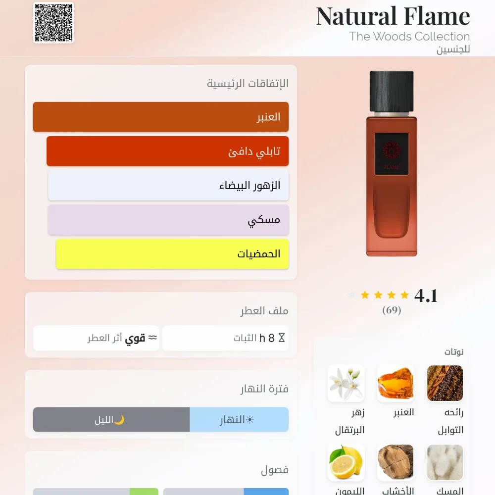 Natural Flame The Woods Collection عطر شرقي - حار للجنسين. Natural