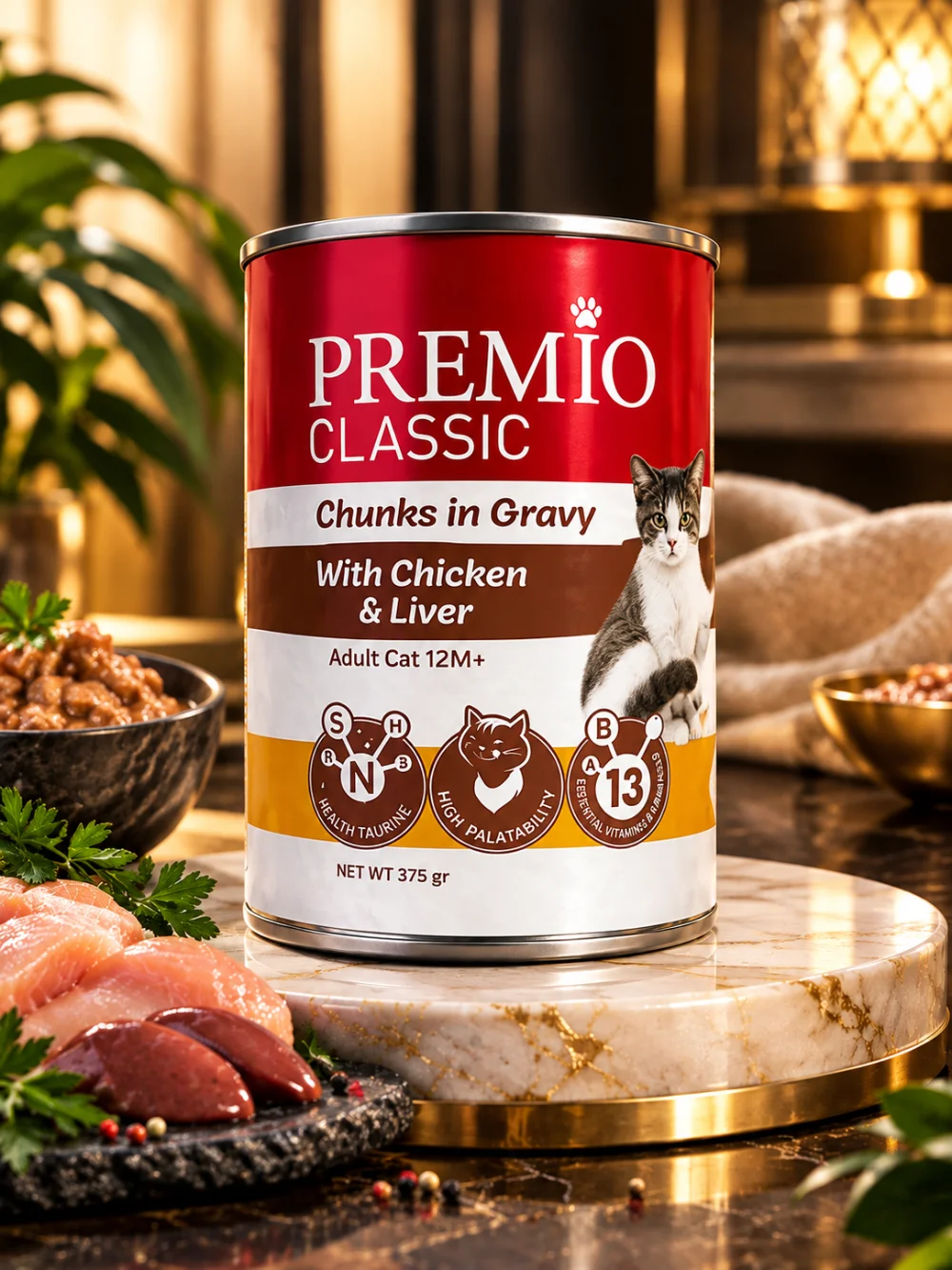 معلبات بريميو دجاج وكبده premio