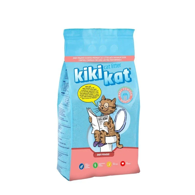 Kiki kat cat litter رمل قطط 20 لتر برائحة بودرة الاطفال