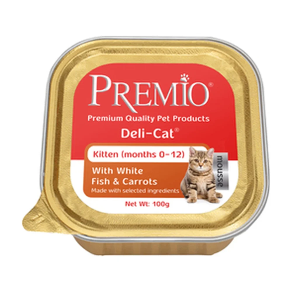 قصدير معلبات بريميو kitten with fish and carrots