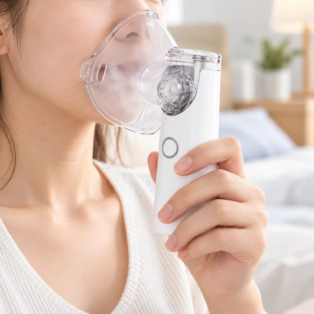 جهاز البخار المحمول للتنفس 💨 - جهاز استنشاق متنقل - مناسب للكبار والصغار - قابل للشحن USB