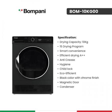 نشافة BOMPANI HEAT PUMP  10كيلو 15برنامج جرار