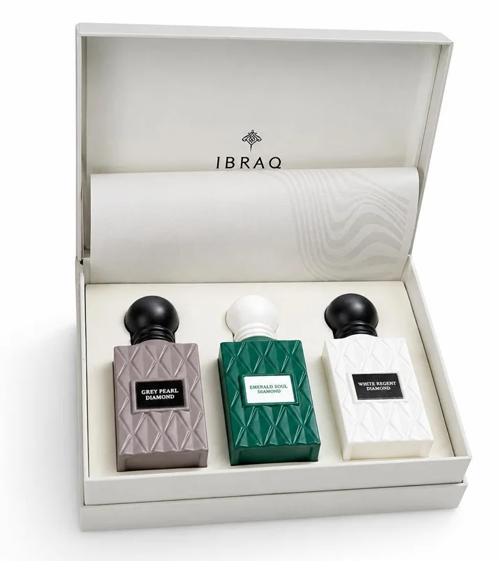 💎 عبوة الألماس الثلاثية — IBRAQ — فخامة تؤثث بها كل يومك