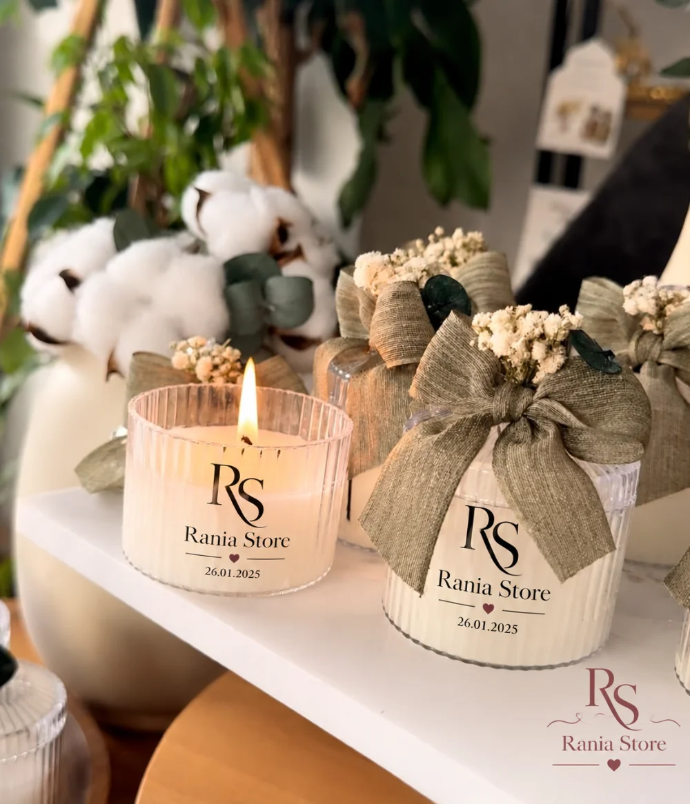 شمع معطر مع سكرية اكريلك مقوى