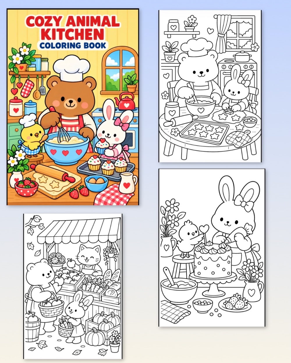 كتاب التلوين _ COZY ANIMAL KITCHEN