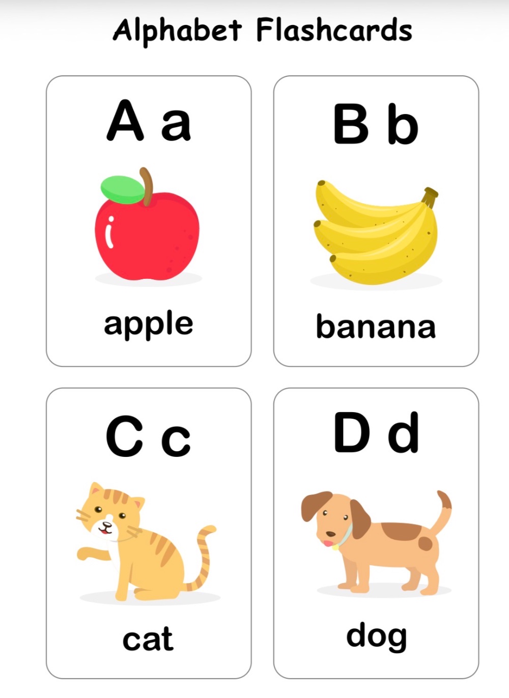 بطاقات الحروف الانجليزية