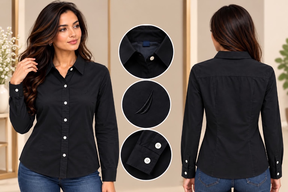 قميص NAUTICA اسود سادة
