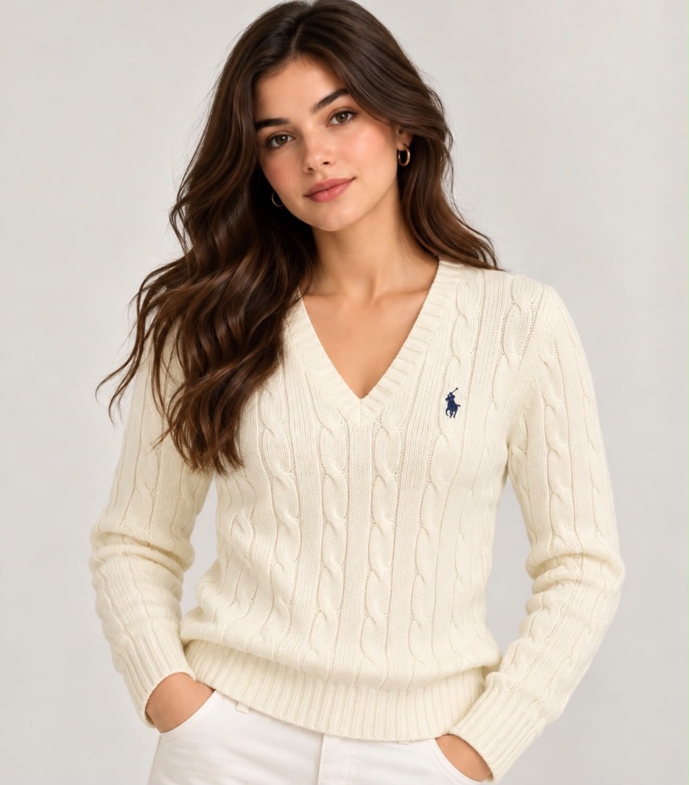 بلوزة قبة ٧ ابيض polo ralph lauren