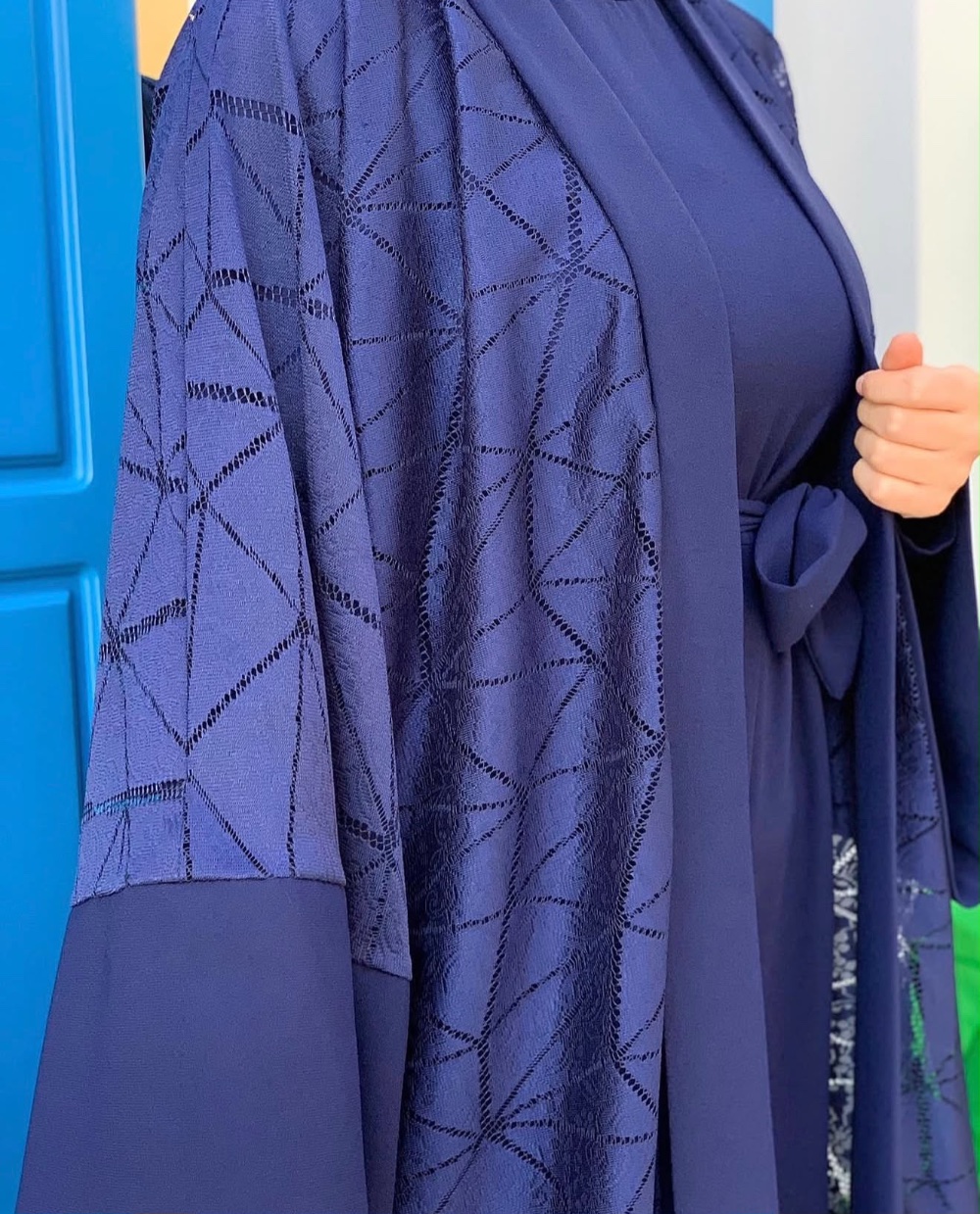 عباية قطعتين افرهول  كحلي