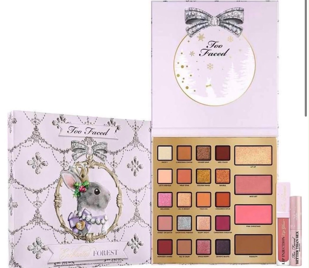 بلت الشادو مع ليب ستيك وميني ماسكارا  too faced