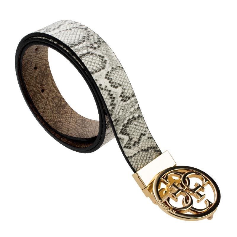 GUESS Belt  وجهين بنقشة جلد الثعبان و لوغو