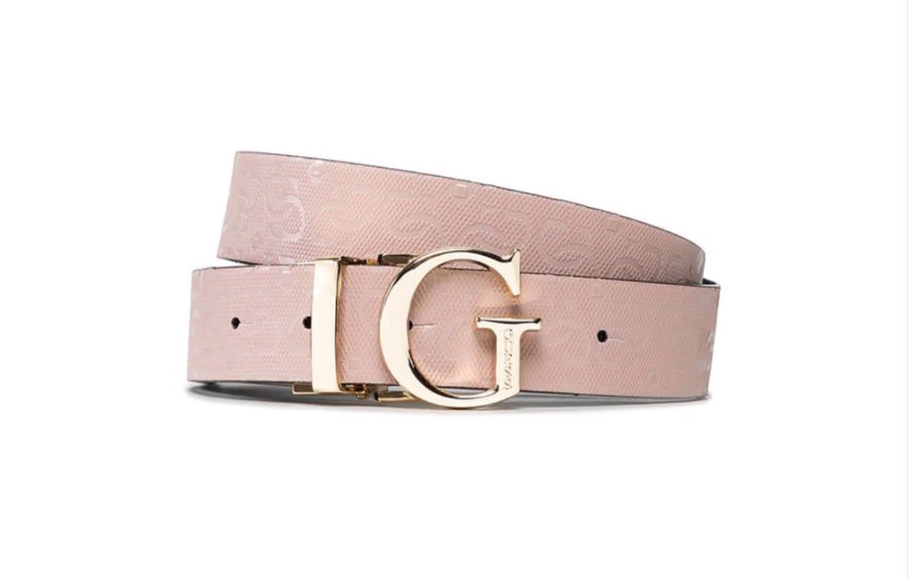 GUESS Belt وجهين زهري وابيض