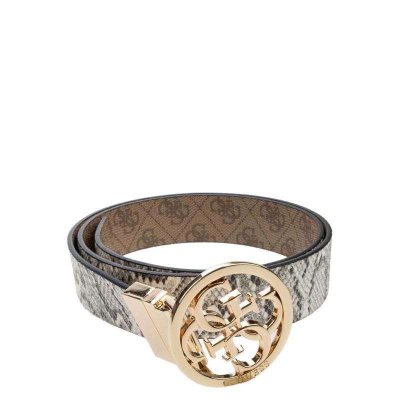 GUESS Belt  وجهين بنقشة جلد الثعبان و لوغو